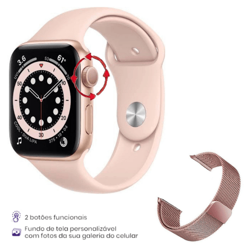 pulseira smartwatch rosa - Lilshop story