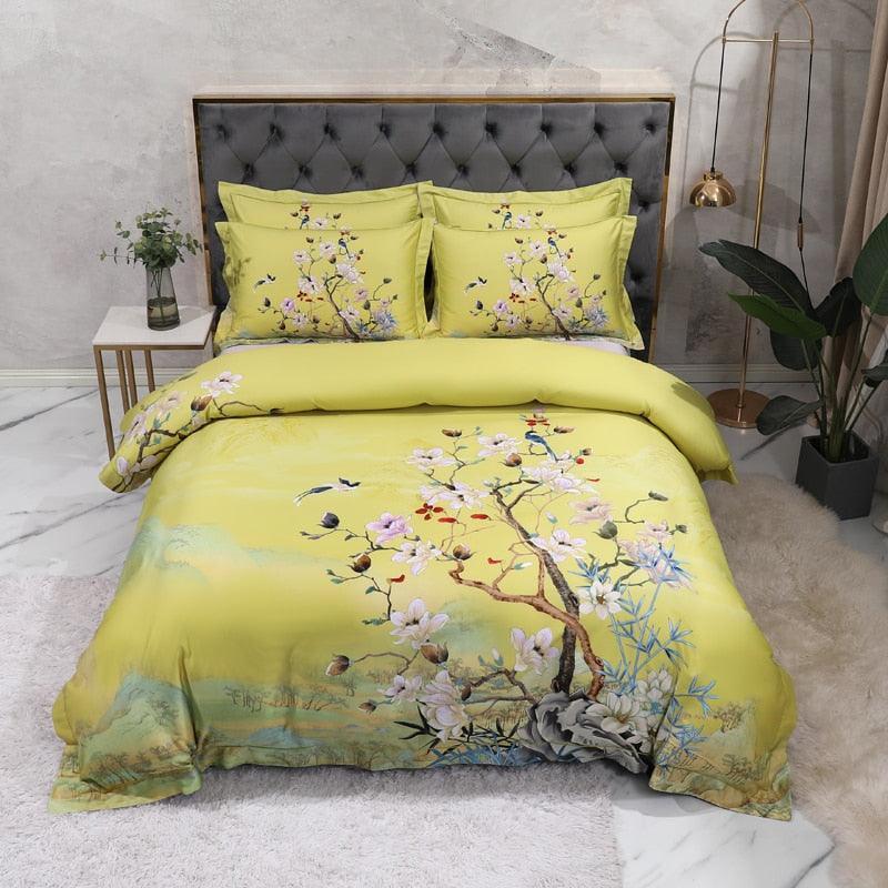 Conjunto Roupas de Cama Luxurier 4 Peças em 100% Algodão Egípcio 600 Fios - Lilshop story