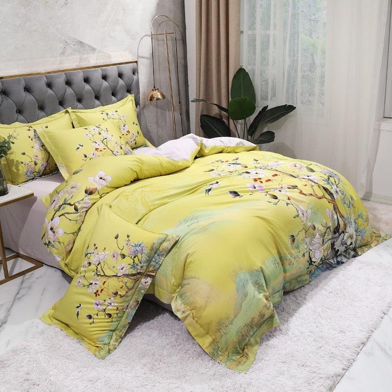 Conjunto Roupas de Cama Luxurier 4 Peças em 100% Algodão Egípcio 600 Fios - Lilshop story