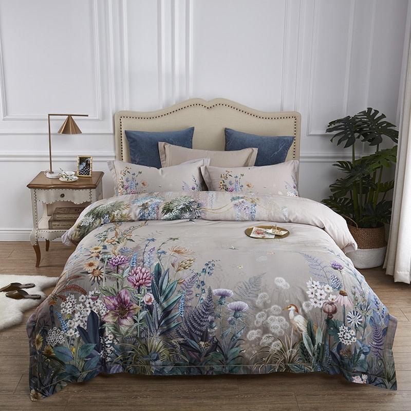 Conjunto Roupas de Cama Luxurier 4 Peças em 100% Algodão Egípcio 600 Fios - Lilshop story