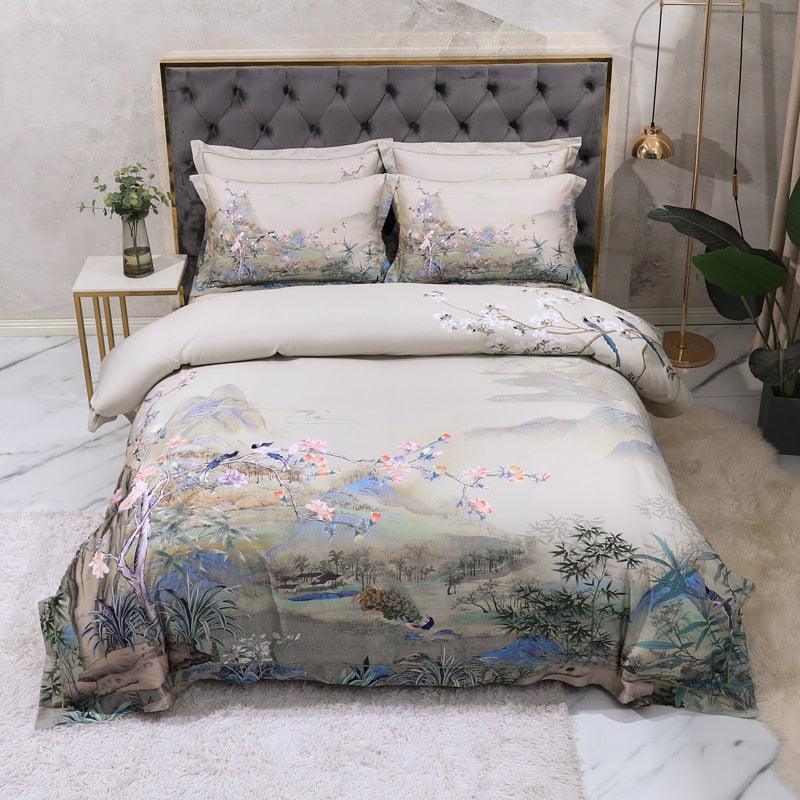 Conjunto Roupas de Cama Luxurier 4 Peças em 100% Algodão Egípcio 600 Fios - Lilshop story