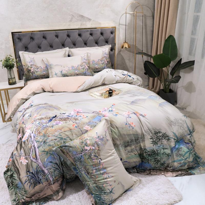 Conjunto Roupas de Cama Luxurier 4 Peças em 100% Algodão Egípcio 600 Fios - Lilshop story