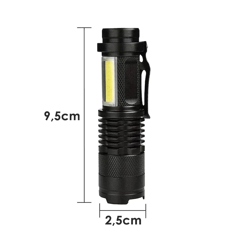 Mini Lanterna Led COB Portatil Usb Recarregavel Tatica Dupla